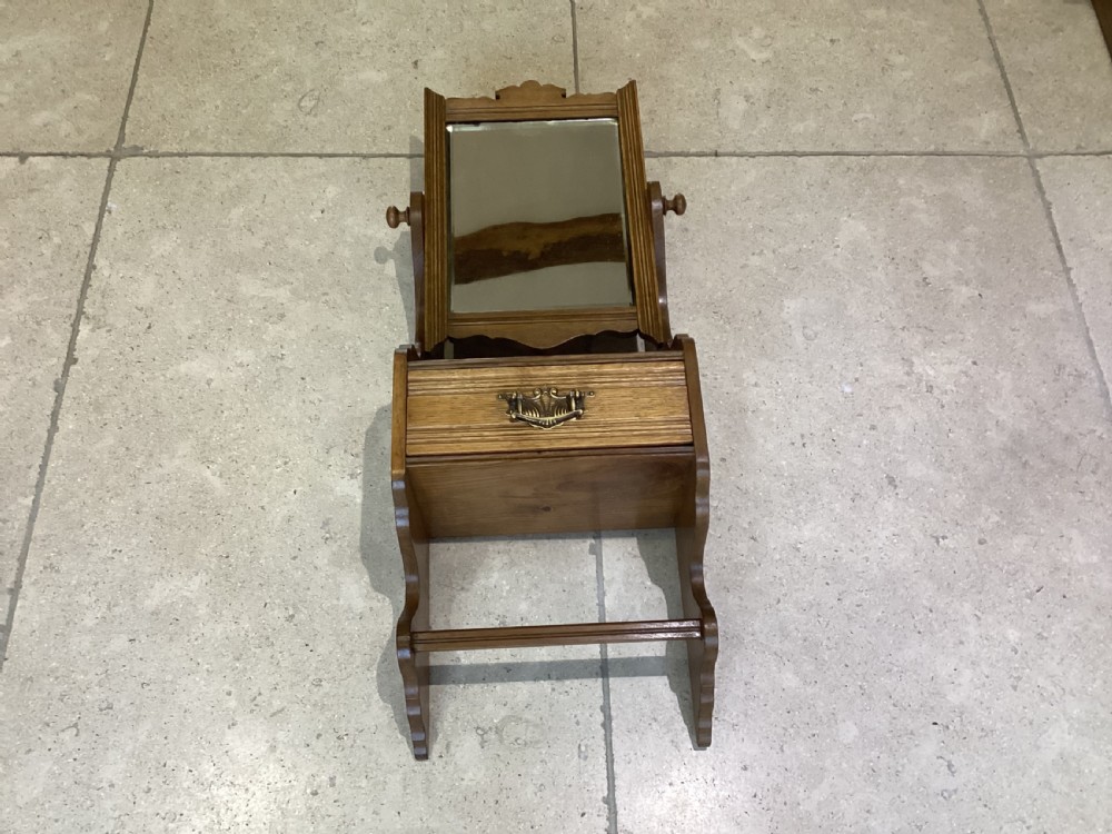 Edwardian Arts and Crafts oak vanity unit View VIII