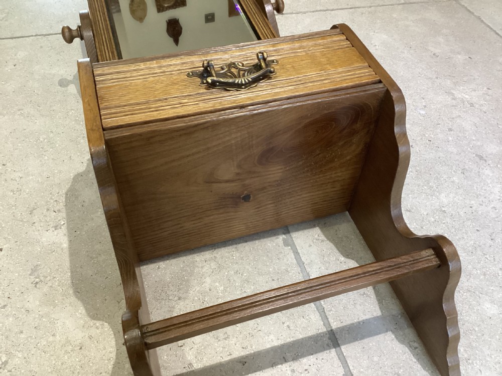 Edwardian Arts and Crafts oak vanity unit View IX