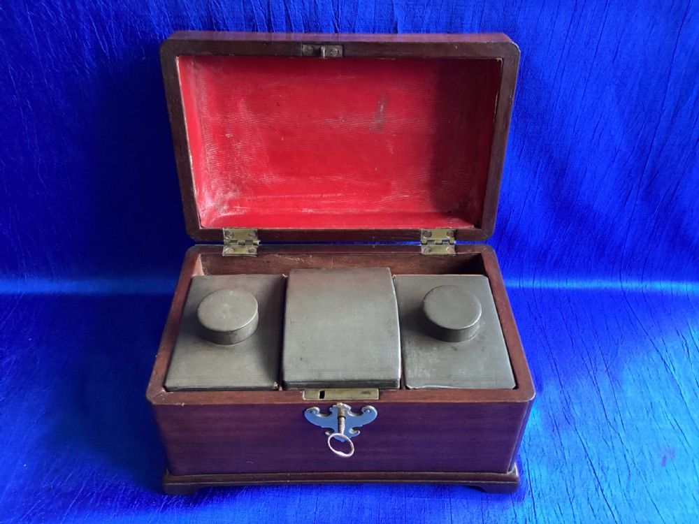 Vintage Georgian mahogany tea caddy View V