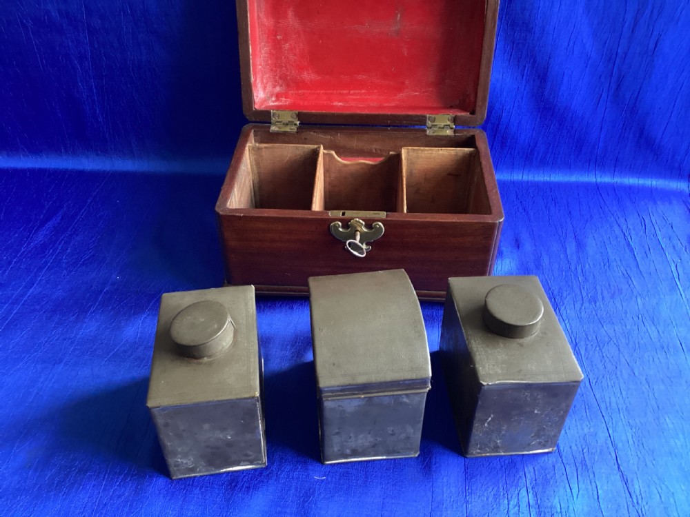 Vintage Georgian mahogany tea caddy View VI