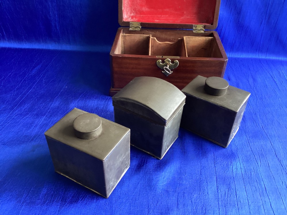 Vintage Georgian mahogany tea caddy View VII