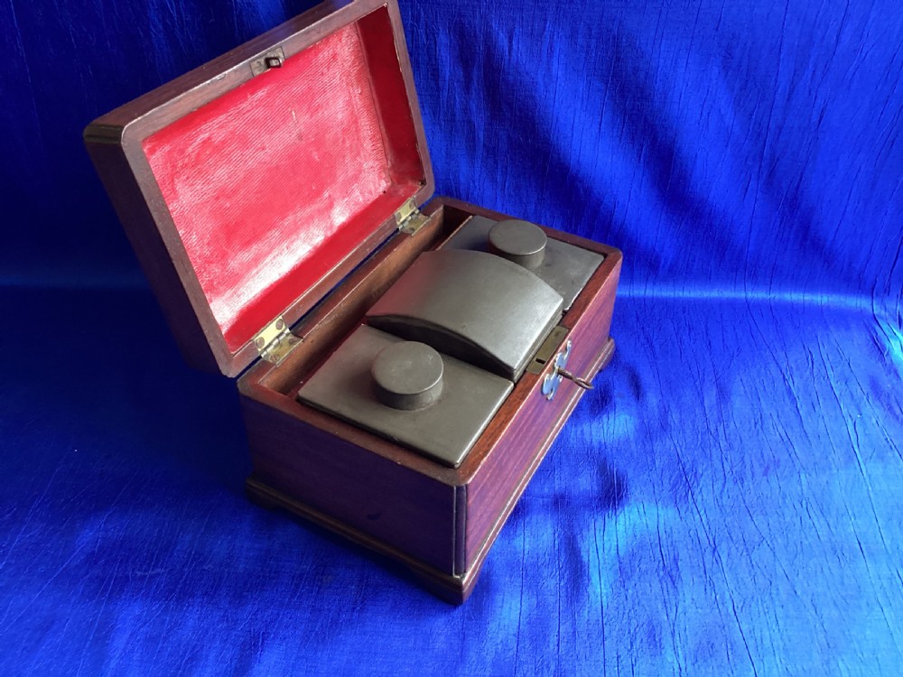 Vintage Georgian mahogany tea caddy View IX