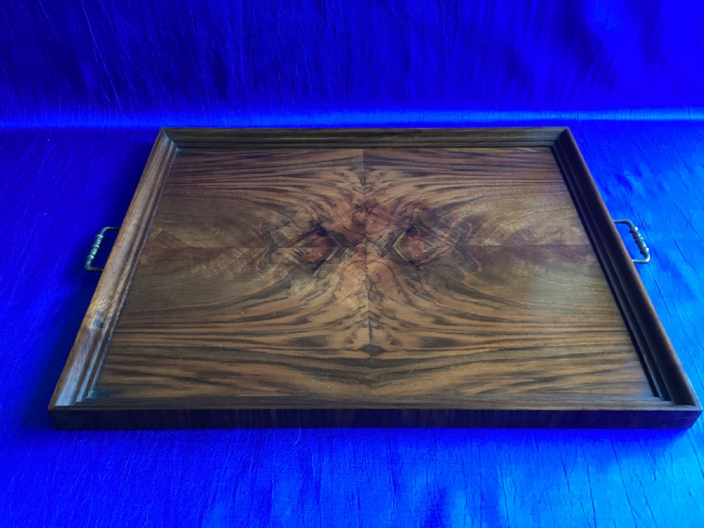 Edwardian walnut serving tray