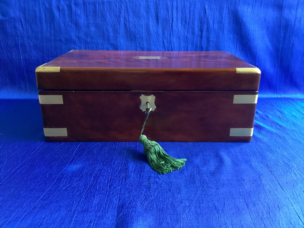 Victorian mahogany brass bound writing slope