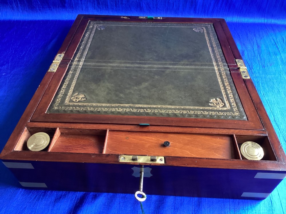 Victorian mahogany brass bound writing slope View VI