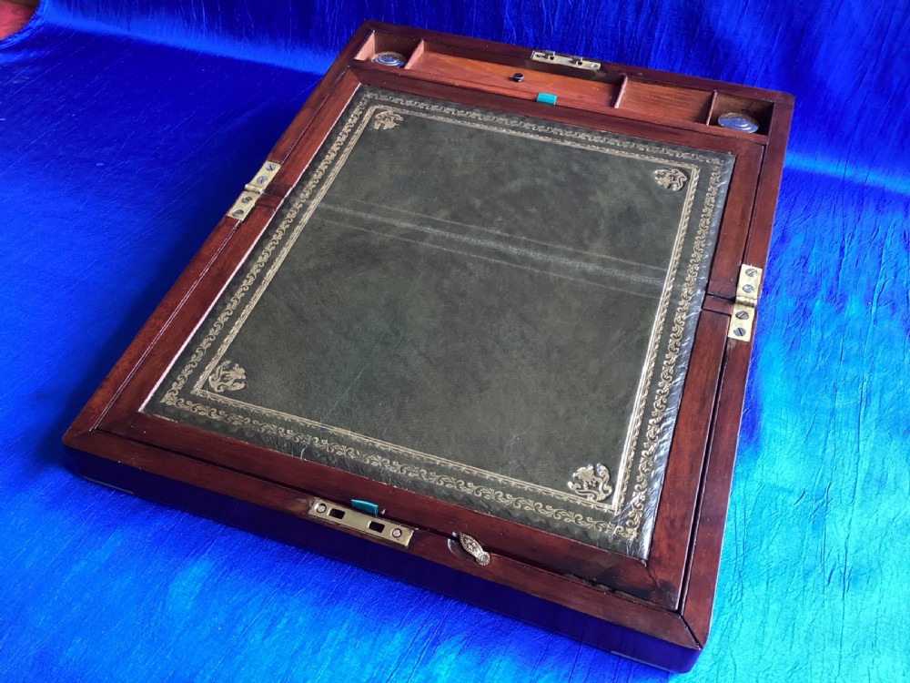 Victorian mahogany brass bound writing slope View VII