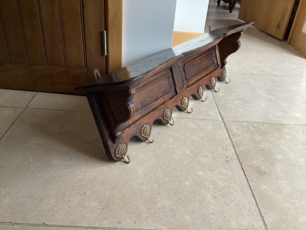 Antique french archelle oak china rack