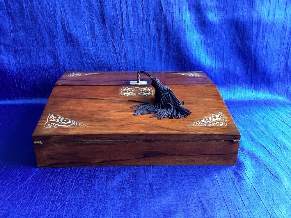 Victorian rosewood ladies  writing slope box