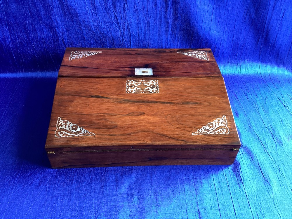 Victorian rosewood ladies  writing slope box View II