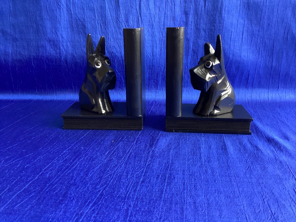 Antique Art Deco Scottie Westie book ends