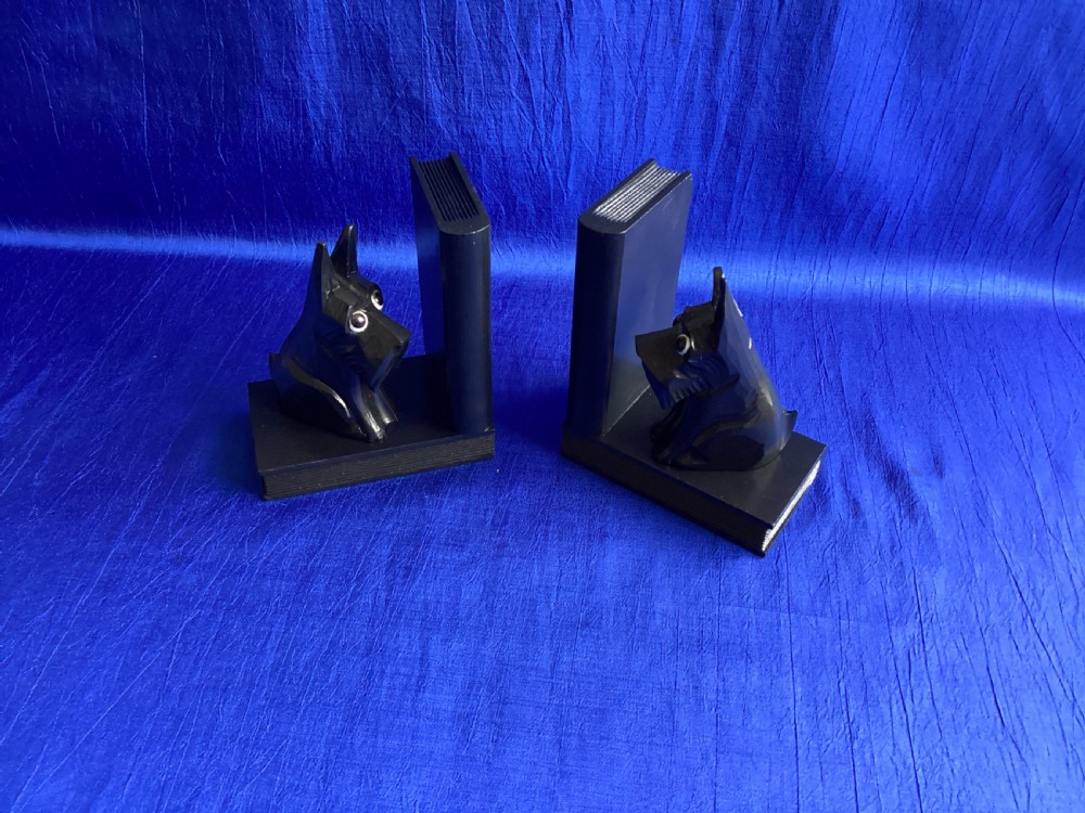 Antique Art Deco Scottie Westie book ends View III