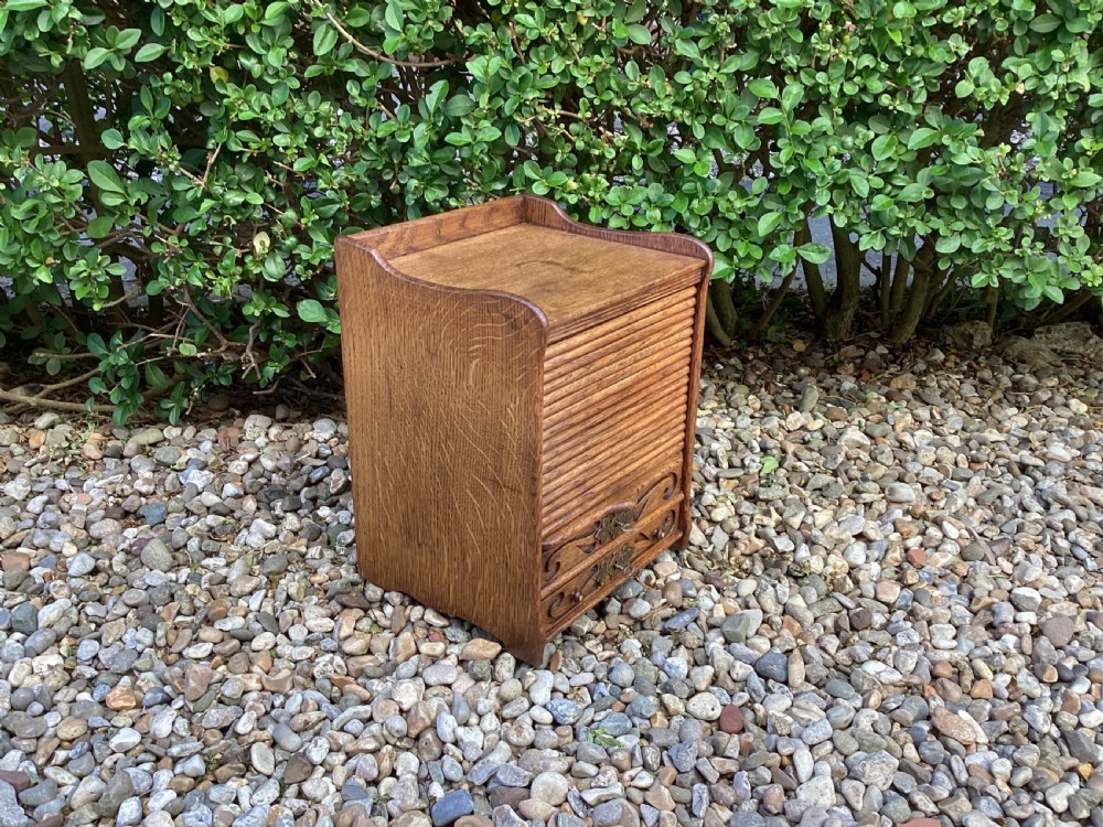 Edwardian tambour oak filing cabinet  View II