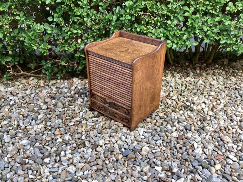 Edwardian tambour oak filing cabinet  View III
