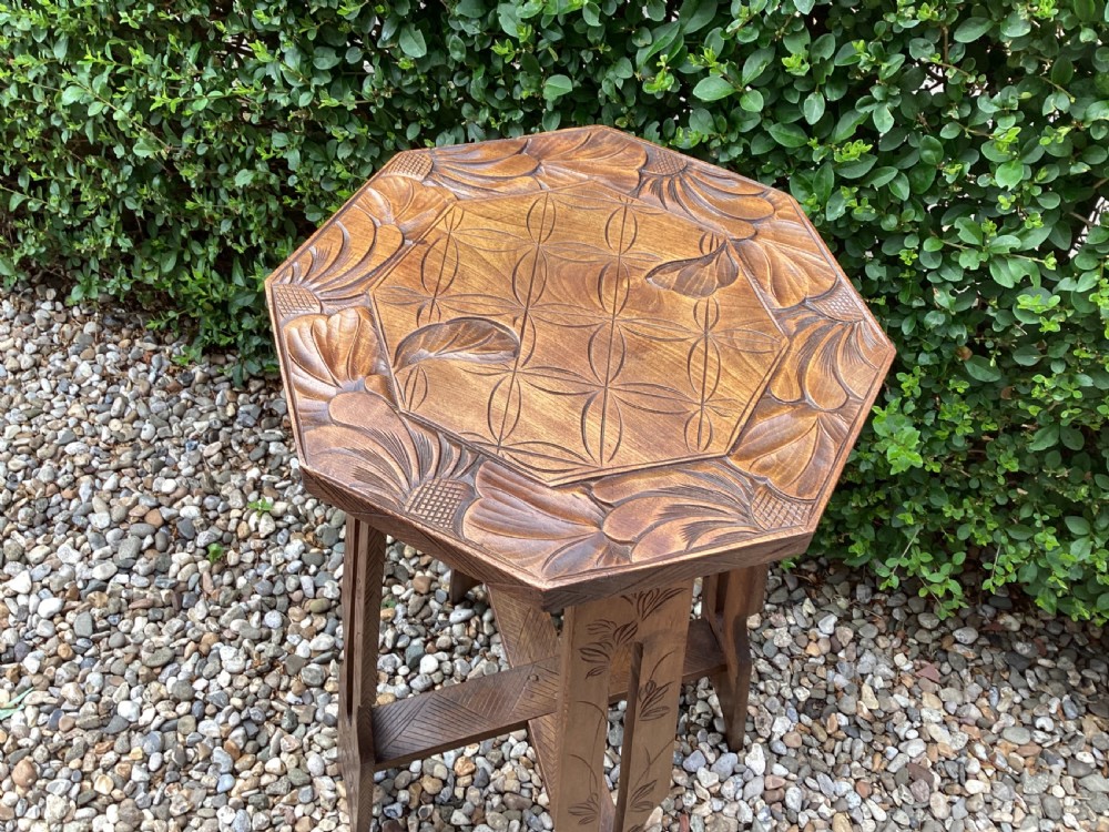Liberty & Co Japanese carved Arts and Crafts plant stand View II