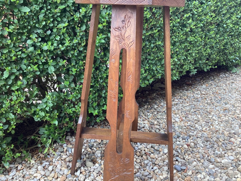 Liberty & Co Japanese carved Arts and Crafts plant stand View III