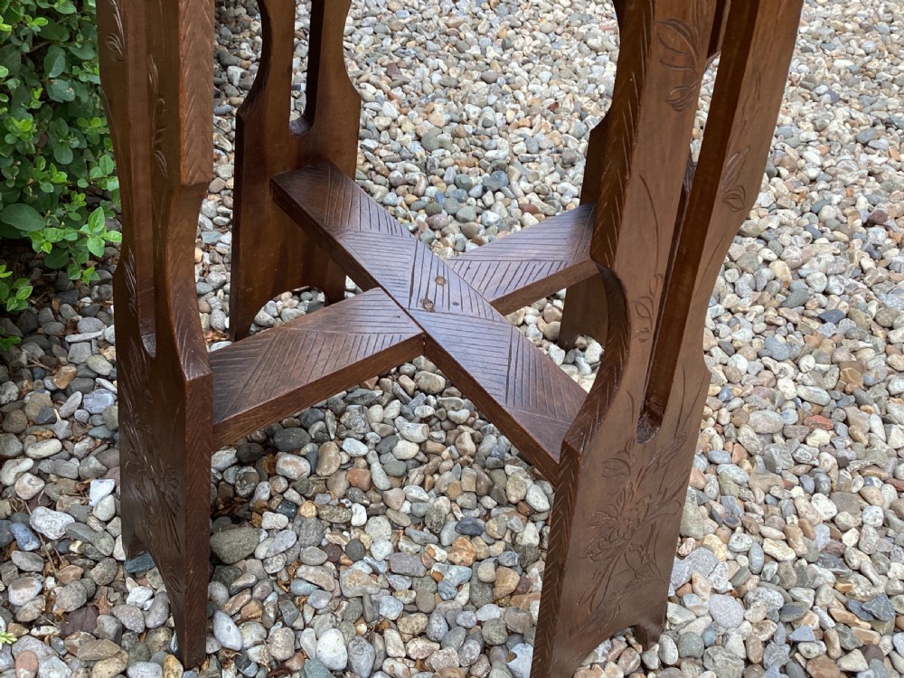 Liberty & Co Japanese carved Arts and Crafts plant stand View VI