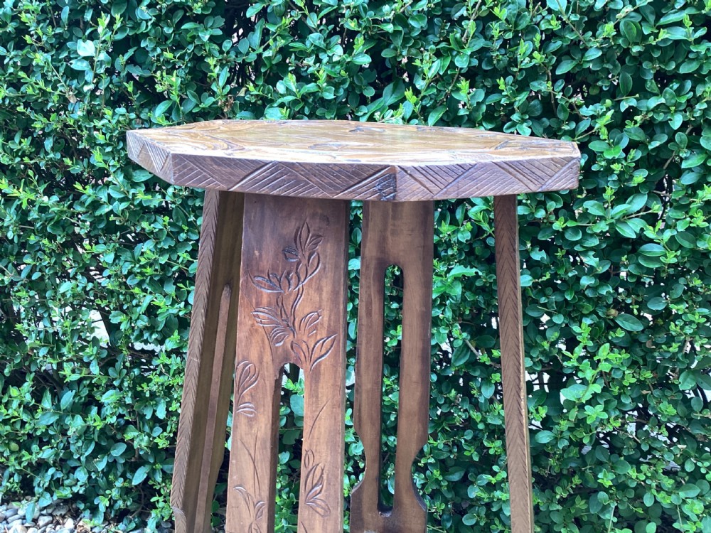 Liberty & Co Japanese carved Arts and Crafts plant stand View VII