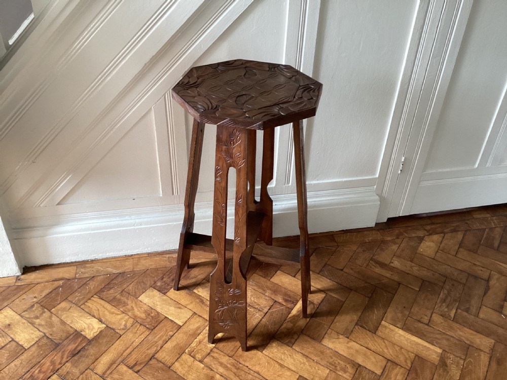 Liberty & Co Japanese carved Arts and Crafts plant stand View IX