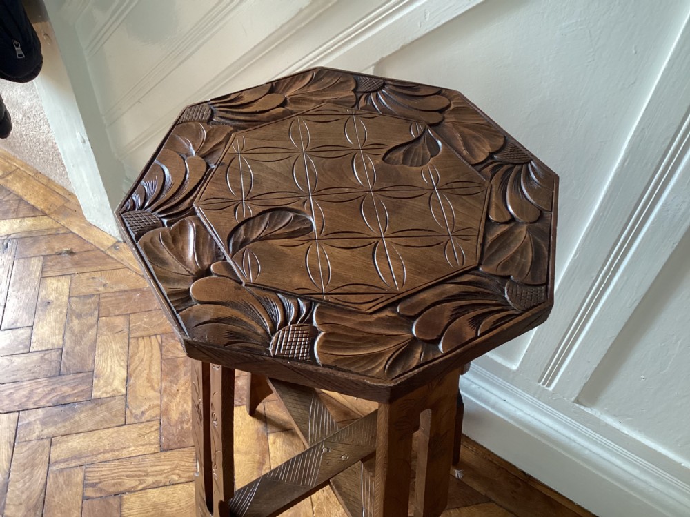 Liberty & Co Japanese carved Arts and Crafts plant stand View XI