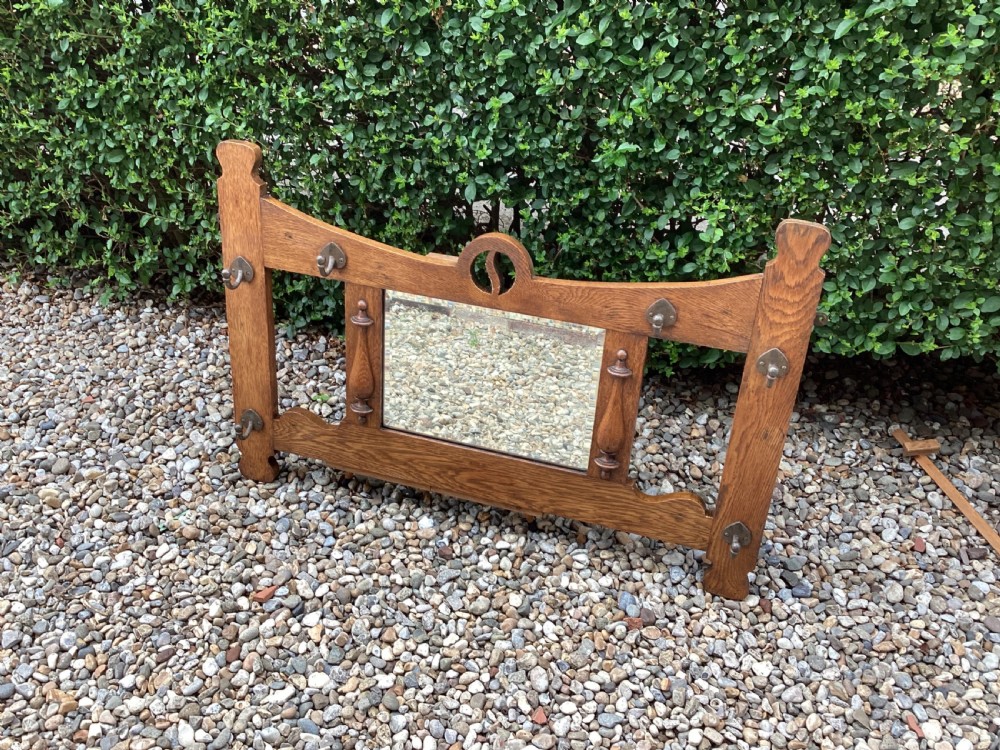 Antique Arts and Crafts oak hat/coat rack 