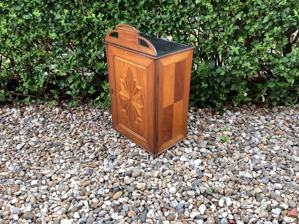 Antique French marquetry small hanging cupboard View II