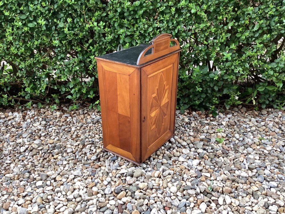 Antique French marquetry small hanging cupboard View III