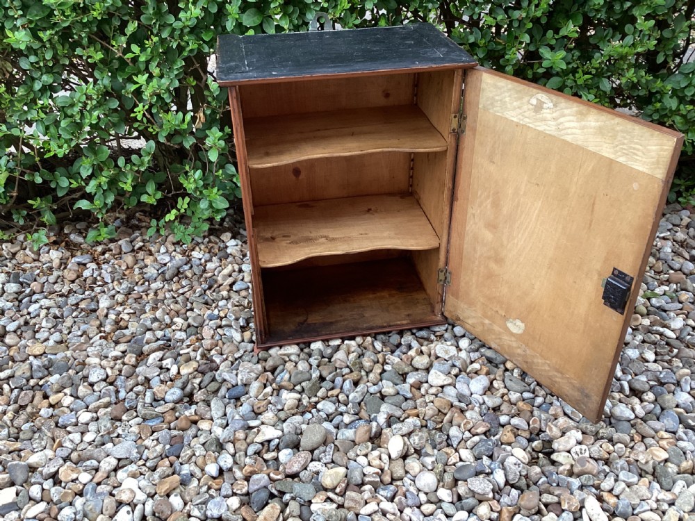 Antique French marquetry small hanging cupboard View V