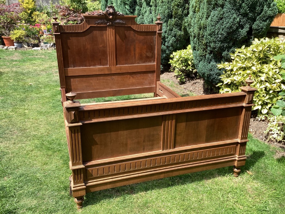 Antique Victorian French Walnut double bed 