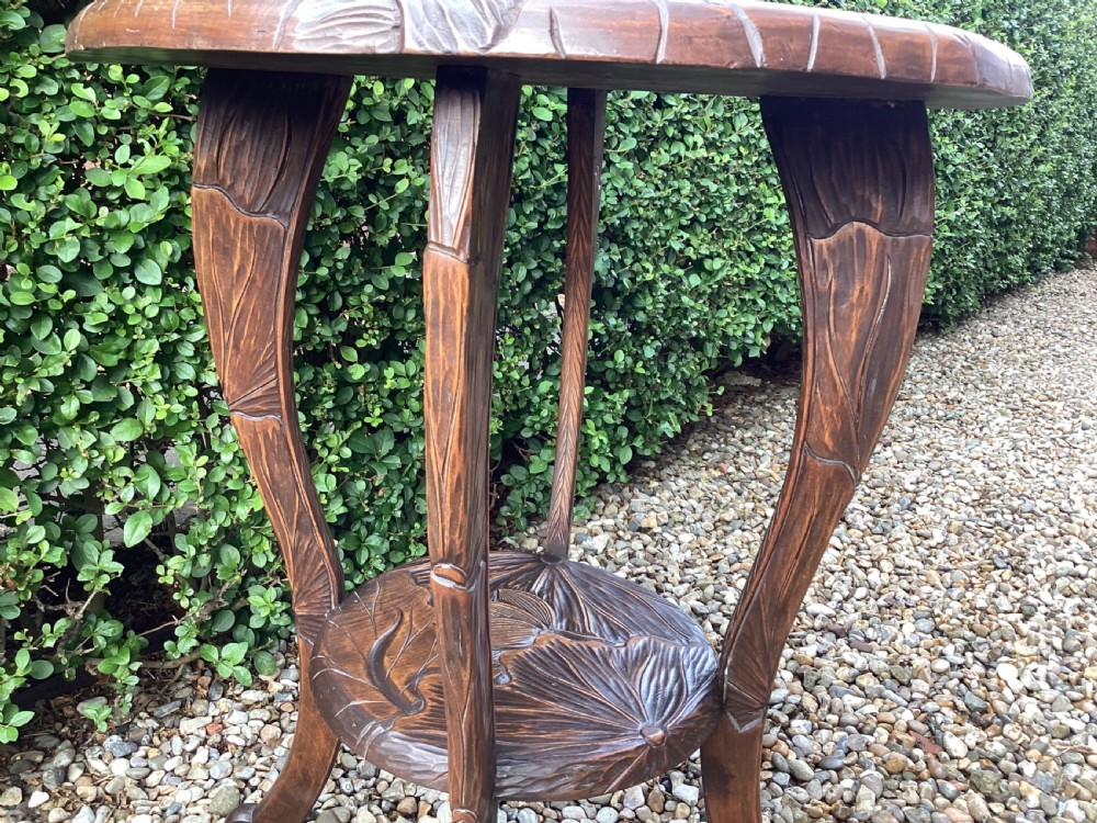 Antique Liberty and Co Japanese carved side table View VII