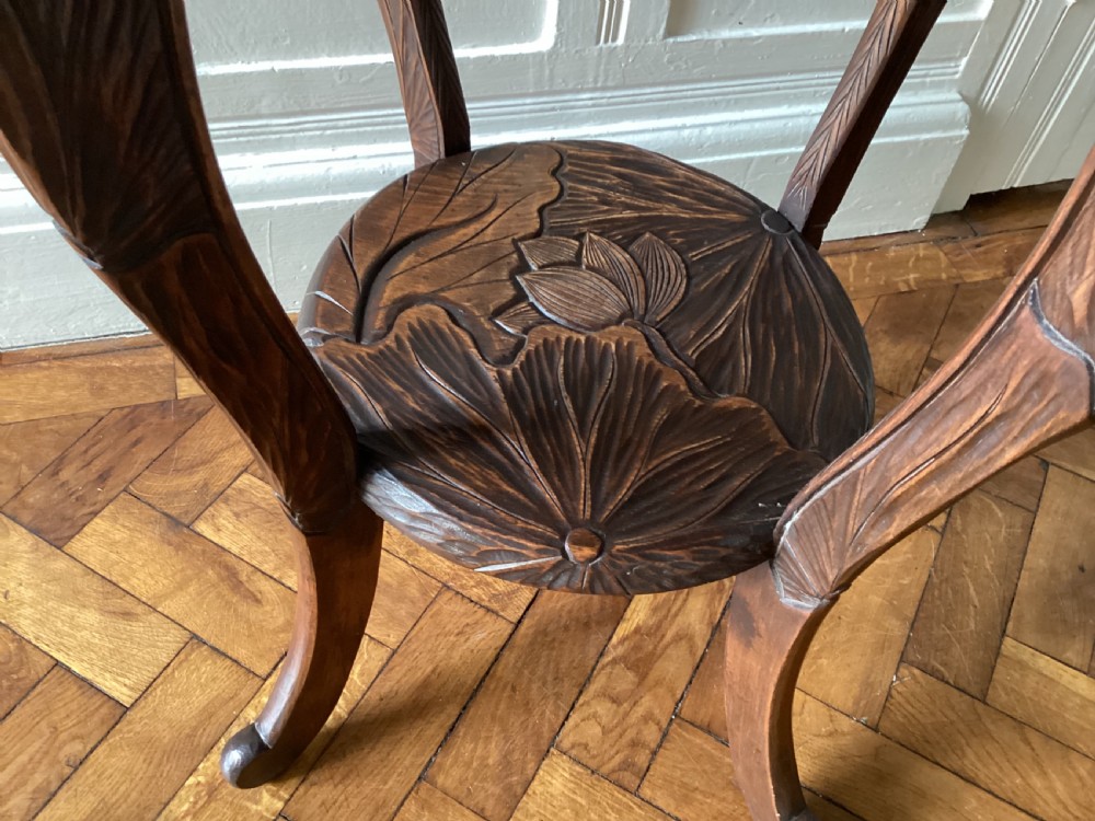 Antique Liberty and Co Japanese carved side table View IX
