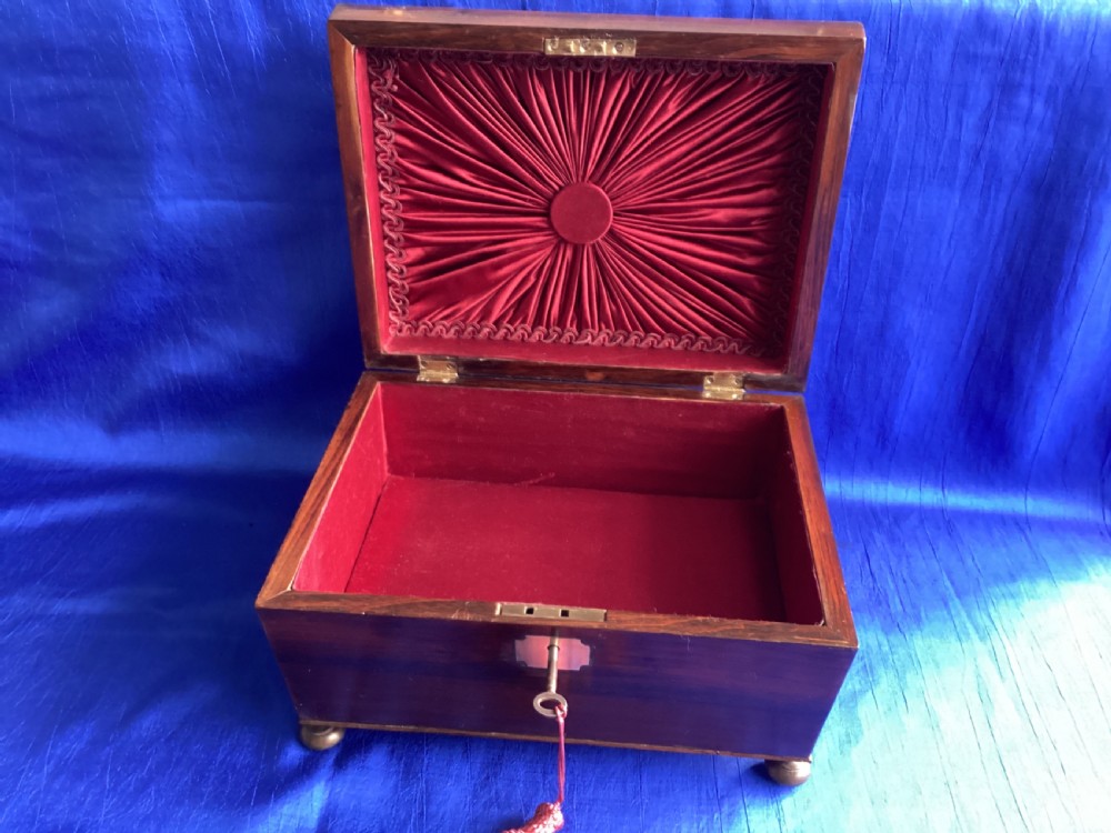 Antique Georgian rosewood Sarcophagus sewing box View VI