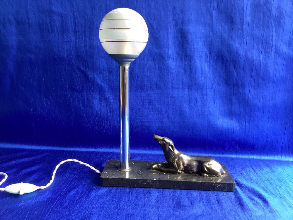 Art Deco French marble table lamp