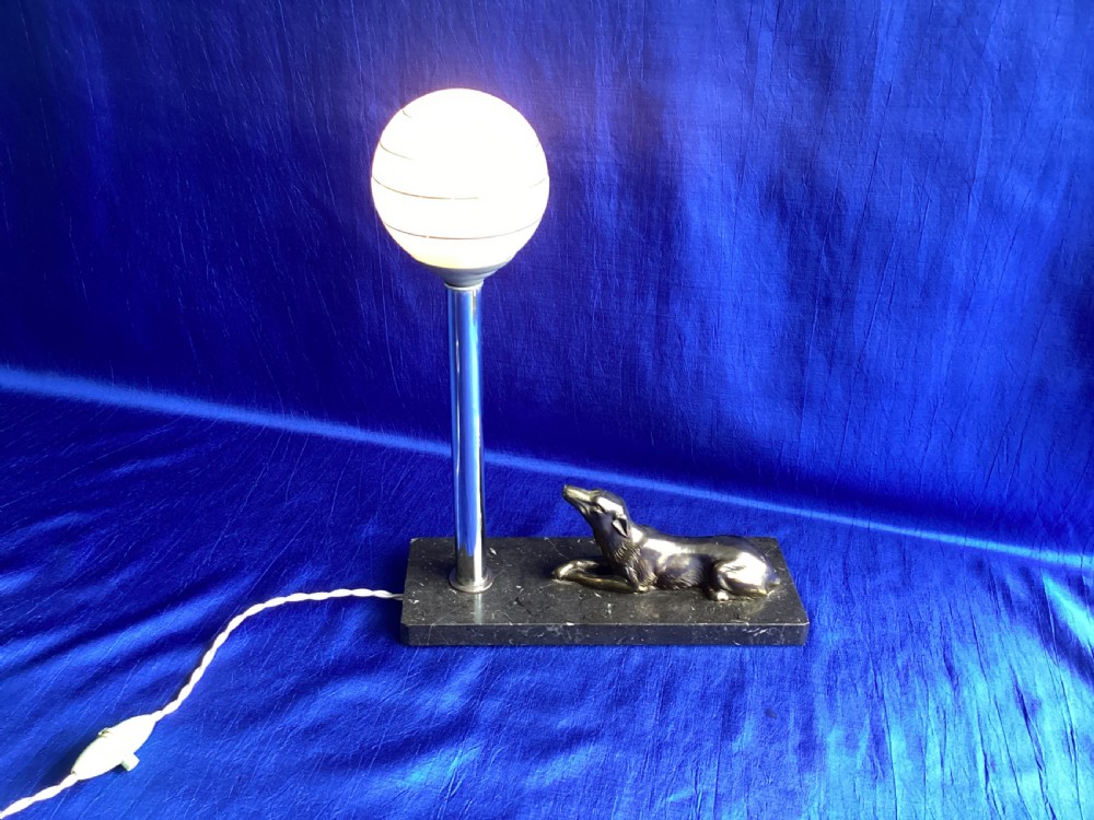 Art Deco French marble table lamp View VI