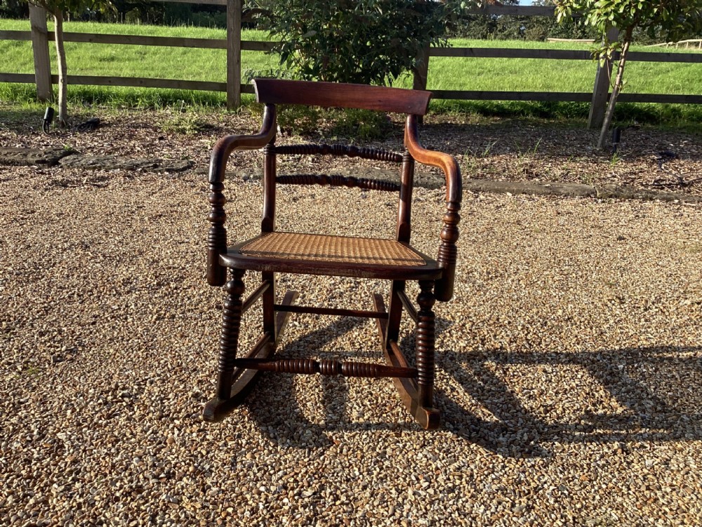 Antique Georgian mahogany childs rocking chair
