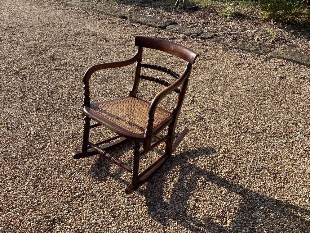 Antique Georgian mahogany childs rocking chair View II
