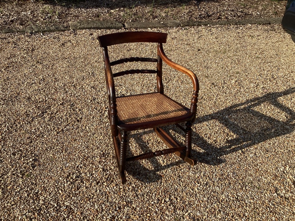 Antique Georgian mahogany childs rocking chair View III