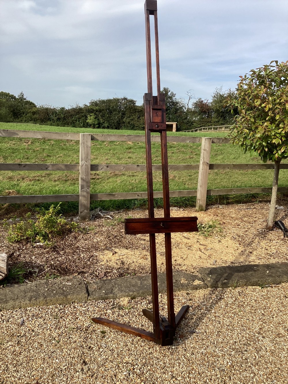 Antique Victorian mahogany studio artists easel View IV