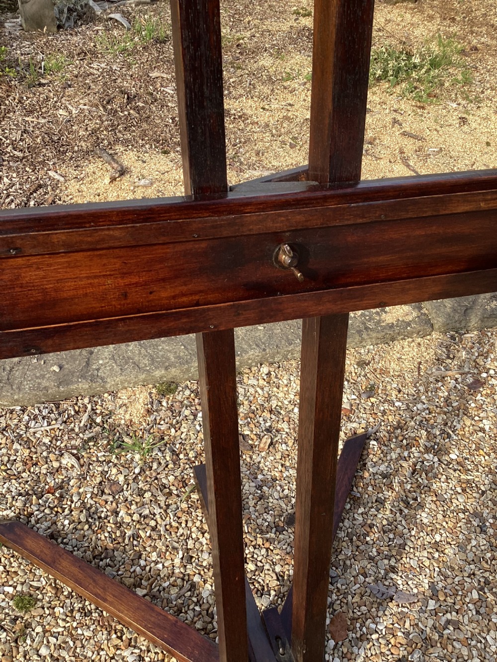 Antique Victorian mahogany studio artists easel View V
