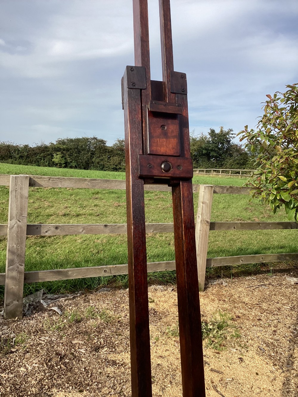 Antique Victorian mahogany studio artists easel View VI