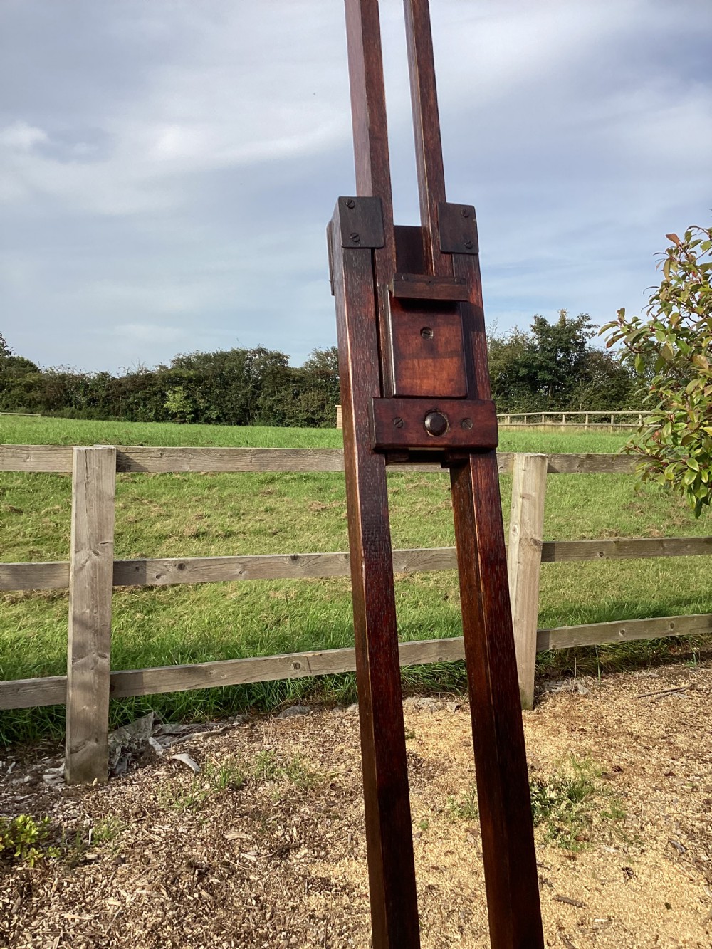 Antique Victorian mahogany studio artists easel View VII