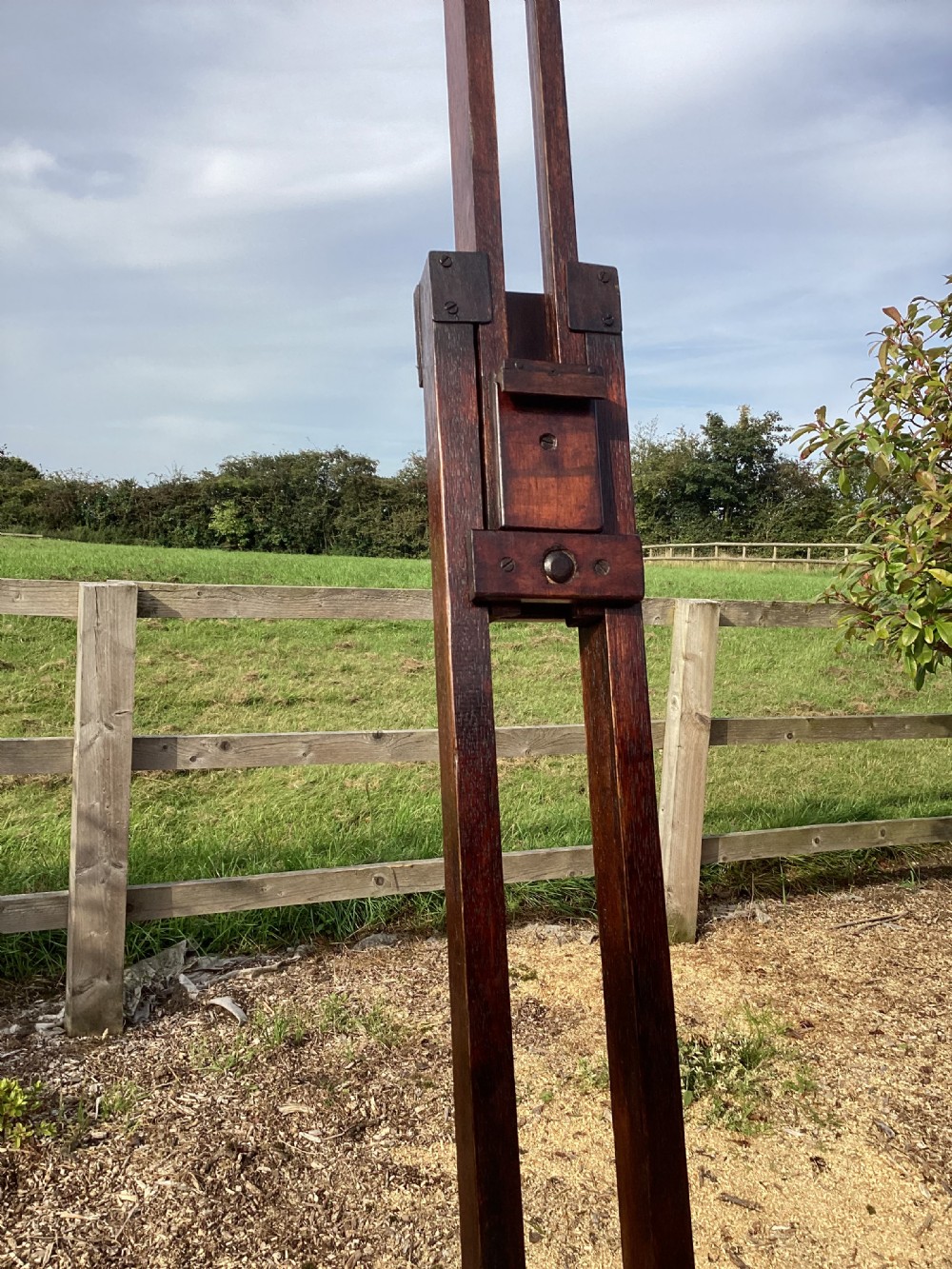 Antique Victorian mahogany studio artists easel View VIII