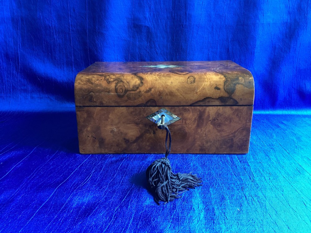 Victorian burr walnut jewellery box
