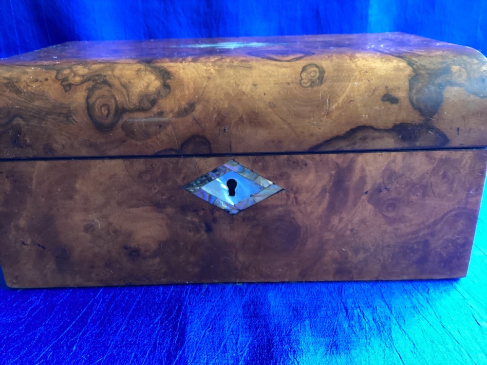 Victorian burr walnut jewellery box View IV