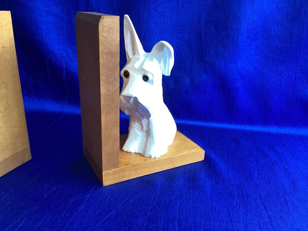 Antique Westie Scottie bookends View III