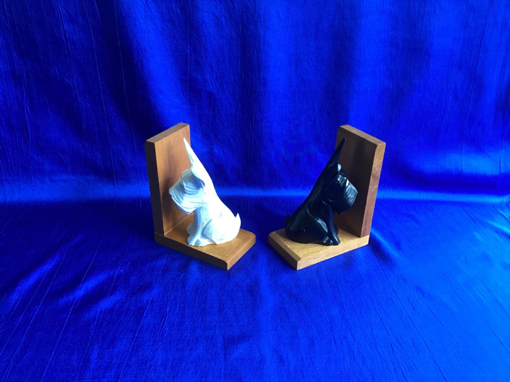 Antique Westie Scottie bookends View VIII