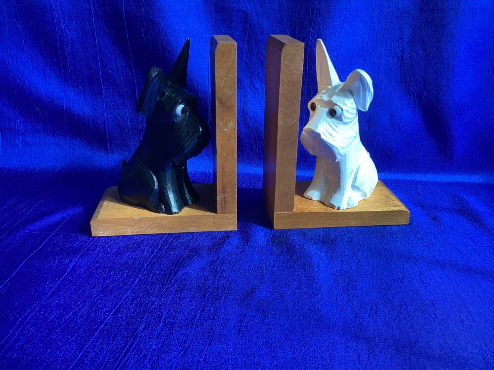 Antique Westie Scottie bookends View IX