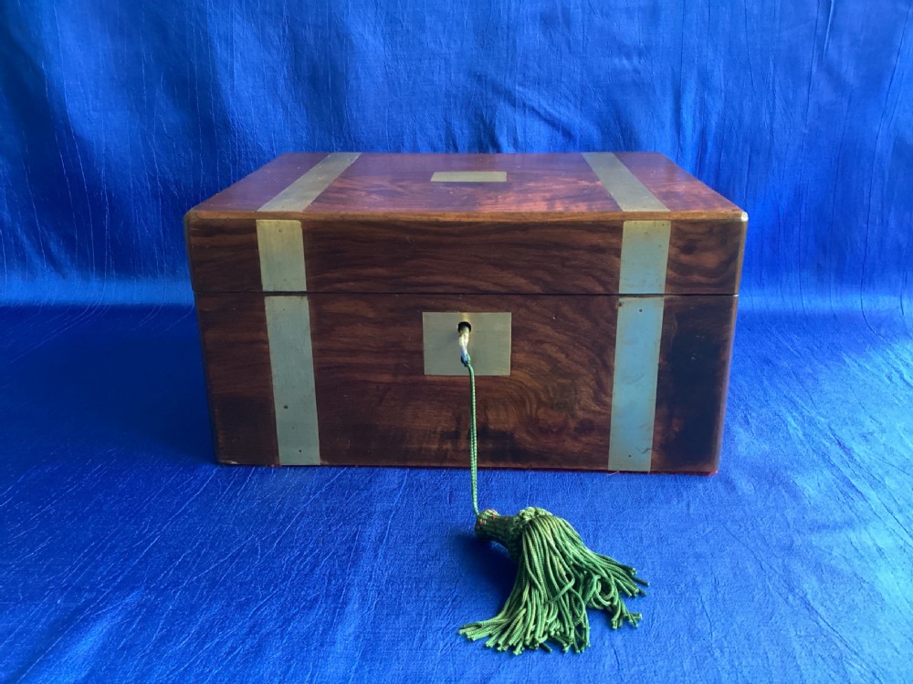 Victorian mahogany brass bound writing slope
