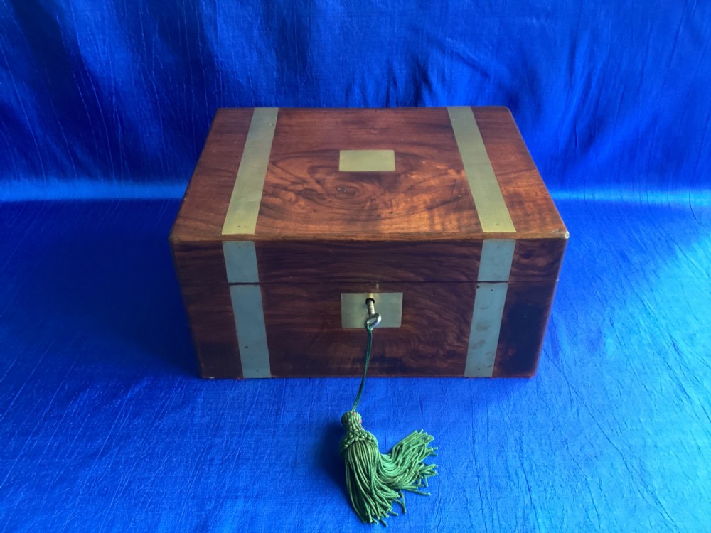 Victorian mahogany brass bound writing slope View II