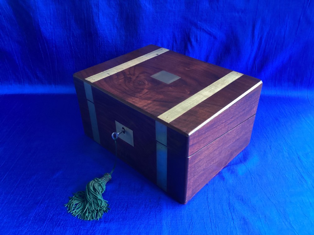 Victorian mahogany brass bound writing slope View III
