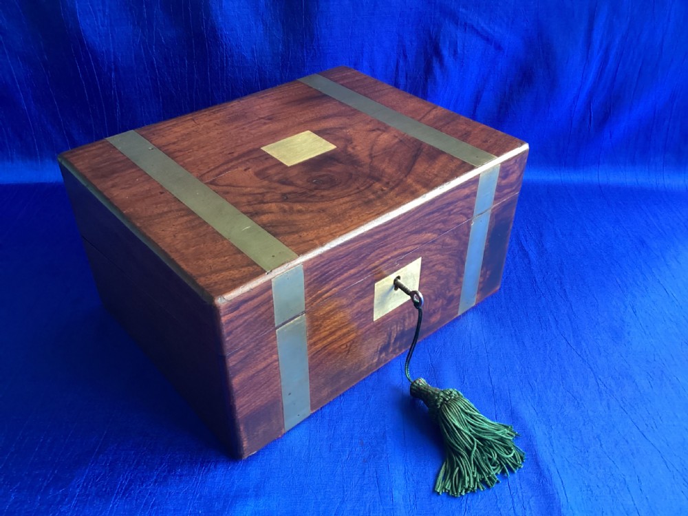 Victorian mahogany brass bound writing slope View IV